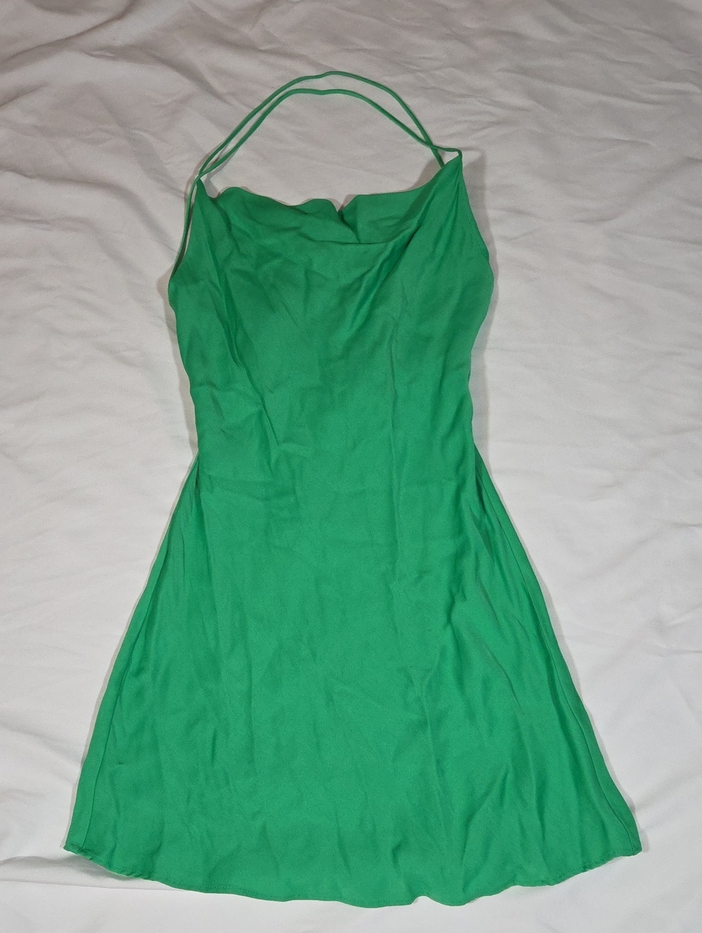 Zara Green Spaghetti Strap Mini Dress Size Small